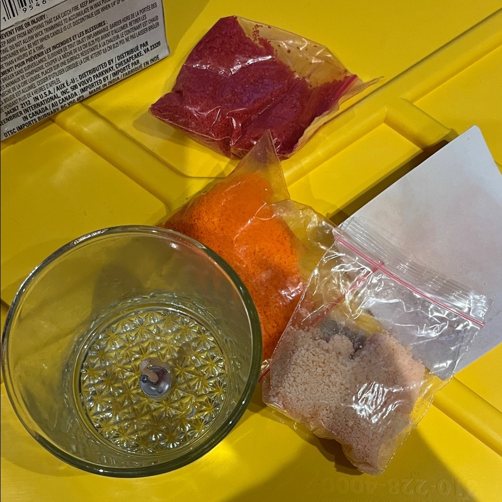 Colorful candle making kit. Apple cinnamon, magnolia n apricot citrus fragrance.
